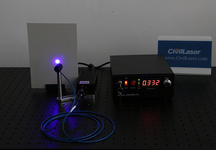 467nm 7000mw ファイバ結合レーザダイオードシステム 革新的小型&高効率 レーザー光源